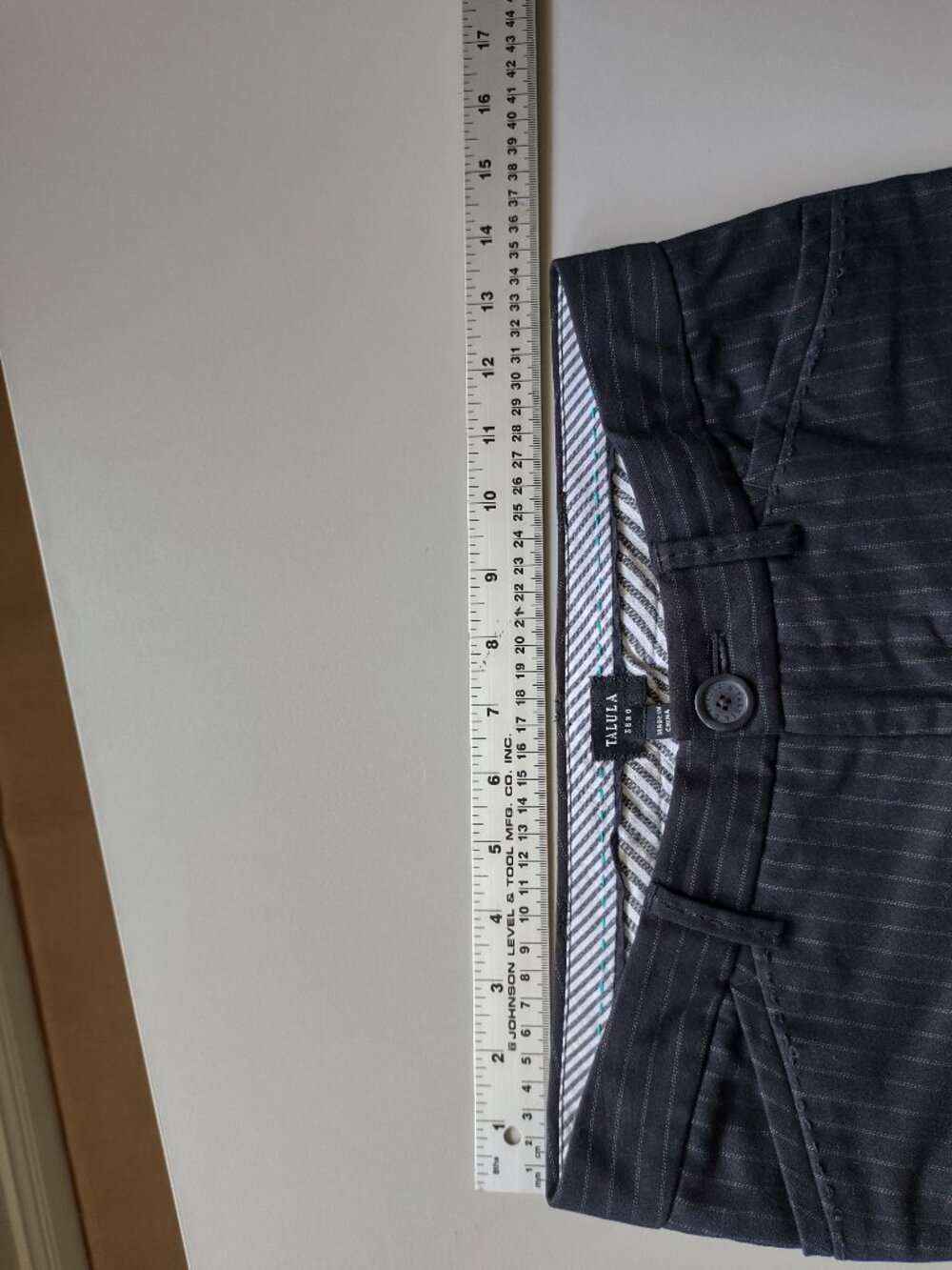 Talula women's dress trousers with stripes size 0 grey color stretch - Picture 2 of 14